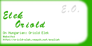 elek oriold business card